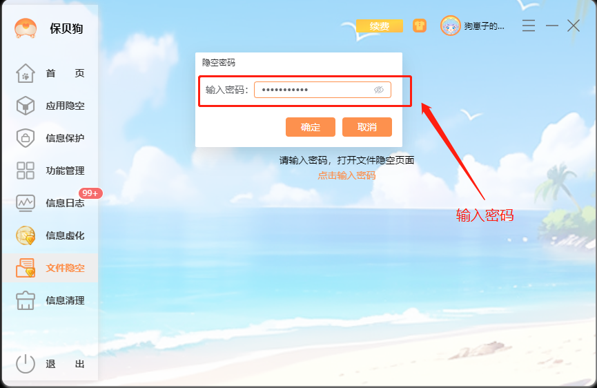 文件隐空输入密码